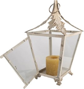 Béžovo-bronzová antik kovová lampáš Brocante - 126*26*47 cm