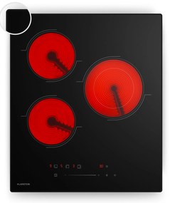 Klarstein Velaire sklokeramická varná doska, elegantná, minimalistická, kompaktná, 3 varné zóny, 4100 W, 45 cm