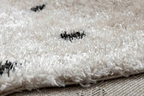 Koberec FLUFFY 2370 shaggy bodky - krém / antracit