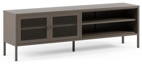 Sivý kovový TV stolík 160x50x35 cm Fayna – Marckeric