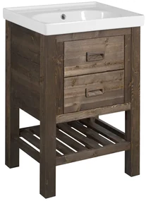 Sapho Sapho, BRAND umývadlová skrinka 56x83x43cm, morený smrek, BA068S