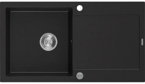 Mexen Leo - drez granitový 90x50cm, 1-komorový, čierna, 6501901010-77