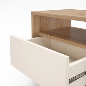 Krémovobiely/v prírodnej farbe nočný stolík v dekore duba Dennis – Marckeric