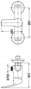 Invena Invena, nástenná sprchová batéria 150mm, chrómová, INV-BN-27-001-A