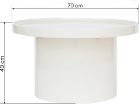 Konferenční stolek Chia 70 cm bílý