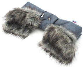 Rukávník na kočiar 2v1 New Baby s kožušinkou blue
