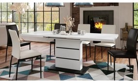 Rozkladací jedálenský stôl PAOLO biela/čierna