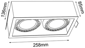 Brosline 3275 - Podhľadové svietidlo CAGE 2xGU10/18W/230V biele