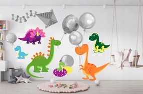 Samolepka na stenu veselý farebný dinosaury 100 x 200 cm