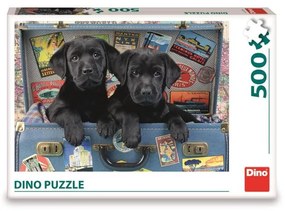 Puzzle 500 Šteňatá v kufri