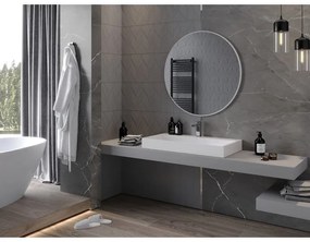 Mexen Loft, okrúhle kúpeľňové zrkadlo 90 cm, farba rámu biela, 9850-090-090-000-20