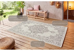 Sivo-krémový vonkajší koberec NORTHRUGS Tilos, 160 x 230 cm