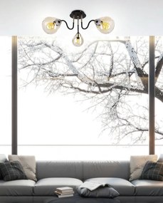 Candellux Čierno-zlaté stropné svietidlo Unica pre žiarovku 3x E27 33-00880