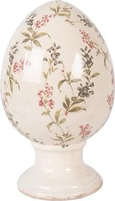Keramické vajíčko na podstavci s lúčnymi kvetmi Monnia L - Ø 15*24 cm