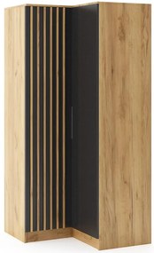 Rohová Skriňa Sorento craft zlatá/čierna