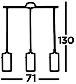 Searchlight 3303-3CC - Luster na lanku DUO 3xE14/60W/230V lesklý chróm