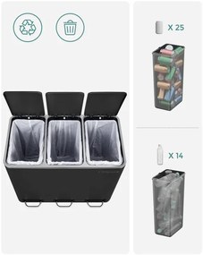 Recyklačný odpadkový kôš LTB54BK