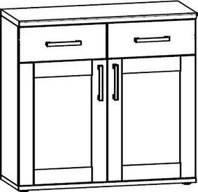 Komoda Romance, smrekovec/dub