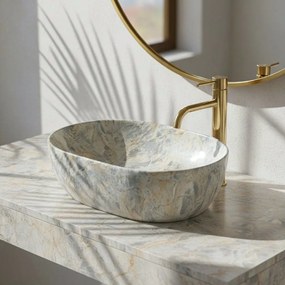 Rea Amelia, umývadlo na dosku 480x345x135 mm, imitácia kameňa, REA-U0625