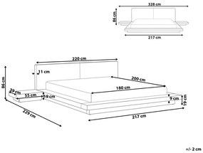 Manželská posteľ 180x200 cm Zina (biela) (s LED osvetlením). Vlastná spoľahlivá doprava až k Vám domov. 1035514