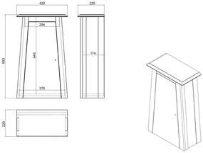 furniture-nabytek.cz - Masivní nástěnná skříňka do koupelny Rangoon z recyklované borovice, lakovaná, hnědá – 42×22×70 cm
