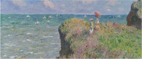 Obraz - Claude Monet, Cliff Walk at Pourville, reprodukcia (120x50 cm)