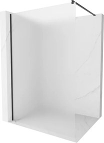 Mexen Kioto, sprchová zástena Walk-In 130 x 200 cm, 8mm sklo námraza, čierny profil, 800-130-101-70-30