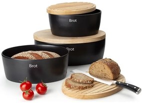 Continenta C3730 - Chlebník 13,5x30 cm čierna/béžová