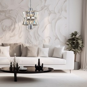 Luster Aurelia, 1x krištáľové/chrómové kovové tienidlo, (fi 42cm), ch