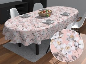 Biante Dekoračný oválny obrus Leona LN-158 Plané ruže na lososovom 120x200 cm