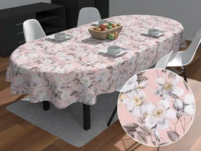 Biante Dekoračný oválny obrus Leona LN-158 Plané ruže na lososovom 130x220 cm