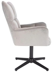 LuxuryForm DESIGN Kreslo AURORA VELUR na čiernom kríži - svetlo šedé