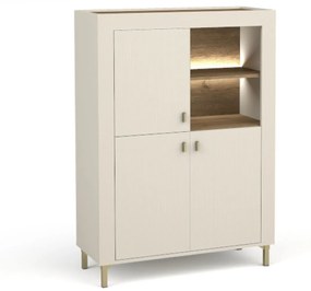 Trojdverová komoda s drážkovaním MOSSA MO5