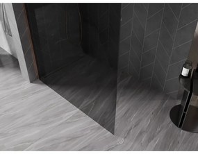 Mexen, Mexen Kioto-X sprchová stena 150 x 200 cm, grafit 10 mm, brúsená meď - 800-150-101-65-40-X