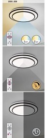 Rabalux 2131 - LED stmievateľné stropné svietidlo LUPITA LED/40W/230V strieborné + diaľkové ovládanie