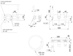 Biela podomietková sprchová batéria (3 výstupy) Spy – Sapho