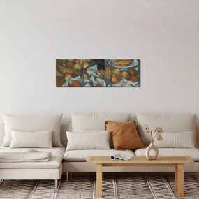 Obraz - Paul Cezanne, The Basket of Apples, reprodukcia (s hodinami) (90x30 cm)