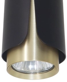 Stropné svietidlo Flower, 1x čierne/zlaté kovové tienidlo