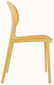 Žltá plastová jedálenská stolička Cheer – Leitmotiv