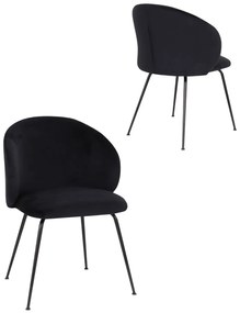 Jedálenská stolička Ganta Black, čierny zamat