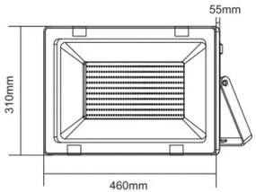 ACA Lighting LED vonkajšie reflektor Q 300W/230V/4000K/25320Lm/110°/IP66, čierny