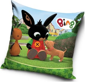 Detský velúrový vankúš Zajko Bing a šteniatko | 40 x 40 cm