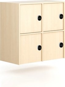 Nadstavba pre skrine FRAME, 4x dvere, 872 x 450 x 854 mm, RFID zámok, breza