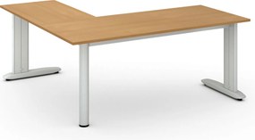 Rohový kancelársky písací stôl PRIMO FLEXIBLE, 180x180 cm, buk