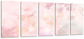 5-dielny obraz jesenné listy v ružovom nádychu - 100x50