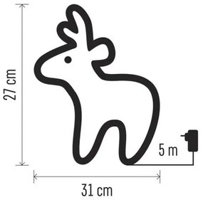 LED Vianočná vonkajšia dekorácia   40xLED/2,1W/230V IP44 jeleň