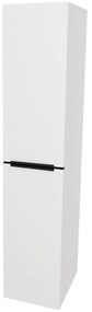 Mereo, Mereo Mailo, kúpeľňová skrinka vysoká 170 cm, čierne madlo, Multidecor, Biela Arctic, MER-CN594LPBBIAA