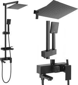 Rea Jack, sprchový set s otočným vaňovým výtokom, čierna matná, REA-P7009