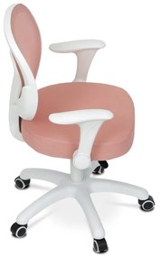 Detská pracovná stolička DINO — sieť / látka, ružová