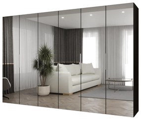 Šatníková skriňa 300 cm Mirabella 3 (čierna + kašmír). Akcia -20%. Vlastná spoľahlivá doprava až k Vám domov. 1126496